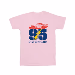 Disney Mens Cars Piston Cup 95 T-Shirt - S, Baby Pink