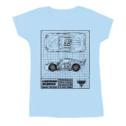 Disney Womens/Ladies Cars Lightning McQueen Blueprint Cotton T-Shirt - S, Baby Blue