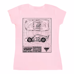 Disney Womens/Ladies Cars Lightning McQueen Blueprint Cotton T-Shirt - S, Baby Pink