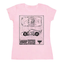 Disney Womens/Ladies Cars Lightning McQueen Blueprint Cotton T-Shirt - S, Baby Pink
