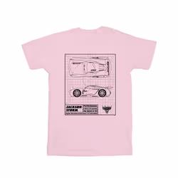 Disney Boys Cars Jackson Storm Blueprint T-Shirt - 12-13 Years, Baby Pink