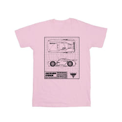 Disney Boys Cars Jackson Storm Blueprint T-Shirt - 12-13 Years, Baby Pink