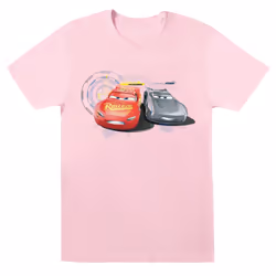 Disney Mens Cars Lightning Vs Storm T-Shirt - S, Baby Pink