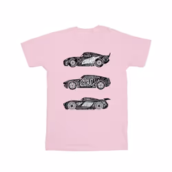 Disney Mens Cars Text Racers T-Shirt - S, Baby Pink