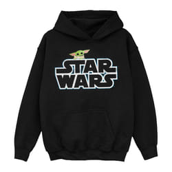 Star Wars Girls The Mandalorian The Child Logo Hoodie - 7-8 Years, Black