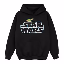 Star Wars Girls The Mandalorian The Child Logo Hoodie - 9-11 Years, Black