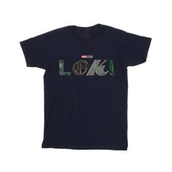 Marvel Girls Loki Logo Cotton T-Shirt - 9-11 Years, Navy Blue