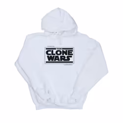 Star Wars Womens/Ladies Clone Wars Logo Hoodie - XL, White