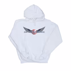 Marvel Mens Falcon And The Winter Soldier Captain America Logo Hoodie - M, White