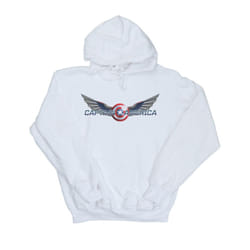 Marvel Mens Falcon And The Winter Soldier Captain America Logo Hoodie - M, White