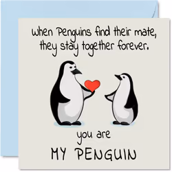 Anniversary Card - You Are My Penguin - Cute Romantic Wedding Annivers