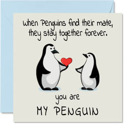 Anniversary Card - You Are My Penguin - Cute Romantic Wedding Annivers
