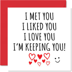 Funny Valentine Card for Him Her I'm Keeping You Anniversary Gift Girlfriend Boyfriend Husband Wife Couple 145mm x 145mm Greeting Cards