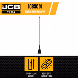 JCB 250 x 170 mm Blade Mutt Scraper, Tubular Steel Handle