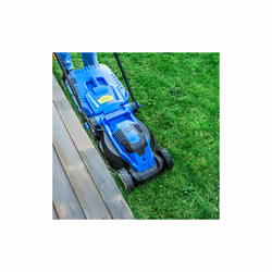 Hyundai HYM3313E  33cm 1300W Electric Lawn Mower, 11m Detachable Power Cable, 3 Heights & 30L Collection Bag