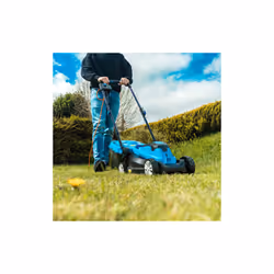 Hyundai HYM3313E  33cm 1300W Electric Lawn Mower, 11m Detachable Power Cable, 3 Heights & 30L Collection Bag