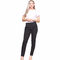 Womens Stretch High Waisted Half Elasticated Jeans - Black, UK 10