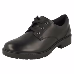 Girls Clarks Lace Up School Shoes Dempster Lace Y - Black, UK 3.5 Child