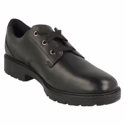 Girls Clarks Lace Up School Shoes Dempster Lace Y - Black, UK 3.5 Child