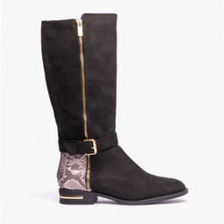 Lotus HARPER Ladies Boots Black Microfibre/Snake - UK 5, Black Microfibre/Snake