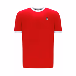 Fila Men's Cotton Crew Neck Classic Ringer T-Shirt - RED/WHITE, SMALL