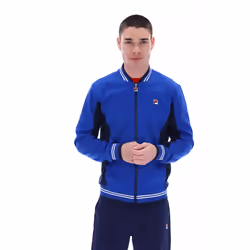 Fila Settanta Retro Baseball Track Top Jacket - BRIGHT BLUE/NAVY, SMALL