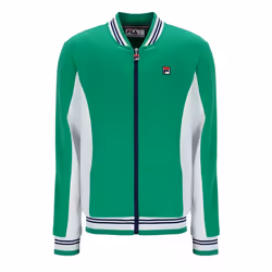Fila Settanta Retro Baseball Track Top Jacket - JELLY BEAN/WHITE/NAVY, SMALL