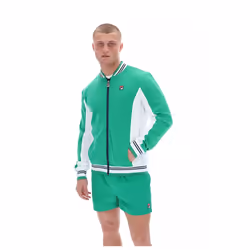 Fila Settanta Retro Baseball Track Top Jacket - JELLY BEAN/WHITE/NAVY, SMALL
