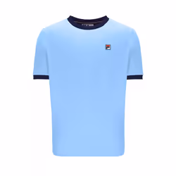 Fila Men's Cotton Crew Neck Classic Ringer T-Shirt - BLUEBELL/NAVY, LARGE