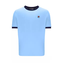 Fila Men's Cotton Crew Neck Classic Ringer T-Shirt - BLUEBELL/NAVY, LARGE