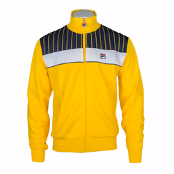 Fila Vintage Eccellent Funnel Neck TrackTop Jacket - HIGH VISIBILITY/NAVY/WHITE, SMALL