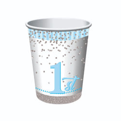 Forum Novelties 1st Birthday Party Cup - One Size, White/Sky Blue/Metallic Silver