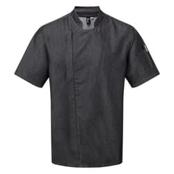 Premier Unisex Adult Short-Sleeved Chef Jacket - XL, Black Denim