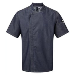 Premier Unisex Adult Short-Sleeved Chef Jacket - XL, Indigo Denim