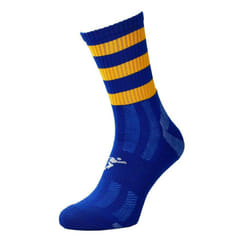 Precision Childrens/Kids Pro Hooped Football Socks - 12 UK Child-2 UK, Royal Blue/Amber Glow