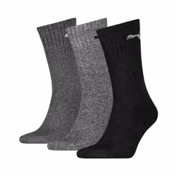 Puma Unisex Adult Crew Sports Socks (Pack of 3) - 12 UK-14 UK, Grey