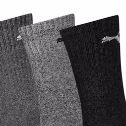 Puma Unisex Adult Crew Sports Socks (Pack of 3) - 12 UK-14 UK, Grey