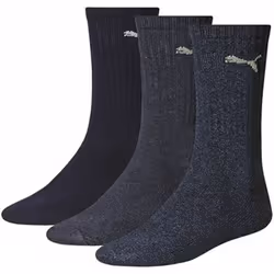 Puma Unisex Adult Crew Sports Socks (Pack of 3) - 9 UK-11 UK, Navy