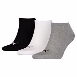 Puma Unisex Adult Invisible Socks (Pack of 3) - 12 UK-14 UK, Grey/White/Black