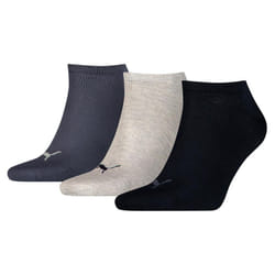 Puma Unisex Adult Invisible Socks (Pack of 3) - 9 UK-11 UK, Navy/Light Grey/Black