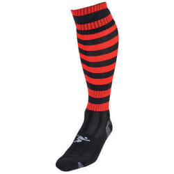 Precision Childrens/Kids Pro Hooped Football Socks - 12 UK Child-2 UK, Black/Red