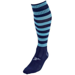 Precision Childrens/Kids Pro Hooped Football Socks - 3 UK-6 UK, Navy/Sky Blue