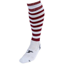 Precision Childrens/Kids Pro Hooped Football Socks - 12 UK Child-2 UK, White/Maroon