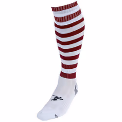 Precision Childrens/Kids Pro Hooped Football Socks - 3 UK-6 UK, White/Maroon