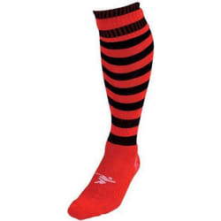 Precision Childrens/Kids Pro Hooped Football Socks - 12 UK Child-2 UK, Red/Black