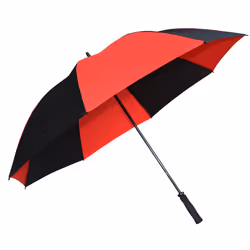 Masters Pongee Golf Umbrella - One Size, Black/Red