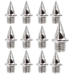 Precision Pyramid Athletic Shoe Spikes Set (Pack of 12) - 9mm, Silver