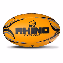 Rhino Cyclone Rugby Ball - 4, Fluorescent Orange