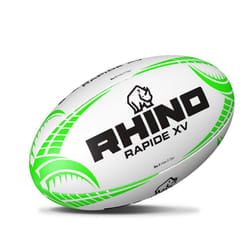 Rhino Rapide XV Rugby Ball - 4, White/Green