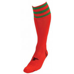 Precision Childrens/Kids Pro Football Socks - 3 UK-6 UK, Red/Green